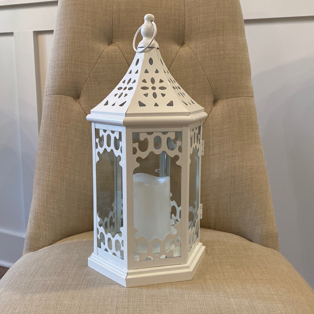 Battery operated white lantern